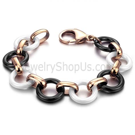 versace black and white ceramic bracelet